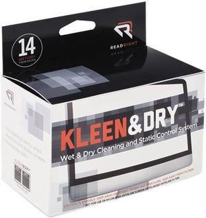 Read Right RR1205 Kleen & Dry Screen Cleaner Wet Wipes, Cloth, 5 x 5, 14/Box