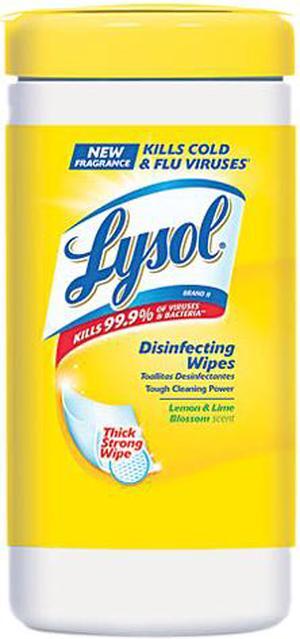 LYSOL 77182EA Lemon & Lime Blossom Sanitizing Wet Wipes, 7 x 8, 80/Canister