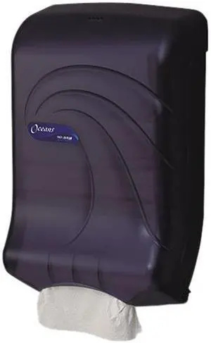 San Jamar T1790TBK Oceans Ultrafold Towel Dispenser, Transparent Black, 11-3/4w x 6-1/4d x 18h