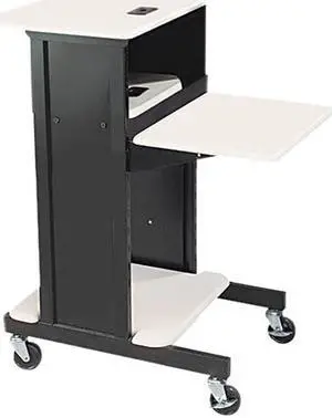 BALT 89759 Adjustable Presentation Cart, 18w x 30d x 40-1/4h, Black/Gray