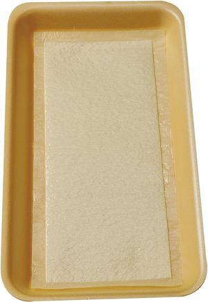 Pactiv TA1341108 Meat Tray Pads, 6"w x 4 1/2"d, White/Yellow, 1000/Carton