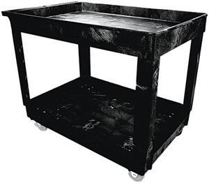 Rubbermaid Commercial 9T6700BLA Service/Utility Cart, 2-Shelf, 24w x 40d x 31-1/4h, Black