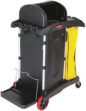 Rubbermaid Commercial 9T7500BK High-Security Healthcare Cleaning Cart, 22w x 48-1/4d x 53-1/2h, Black
