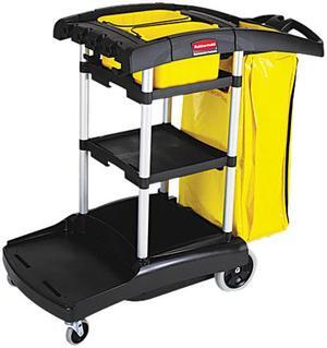 Rubbermaid Commercial 9T7200BK High Capacity Cleaning Cart, 21-3/4w x 49-3/4d x 38-3/8h, Black