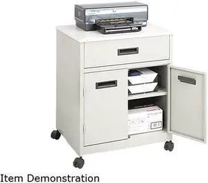 Safco 1870GR Steel Machine Stand w/Pullout Drawer, 25w x 20d x 29-3/4h, Gray
