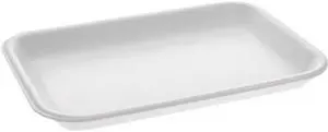 Pactiv 0TF100200000 Supermarket Tray, #2, 1-Compartment, 5.13 x 5.13 x 2.5, White, 500/Carton