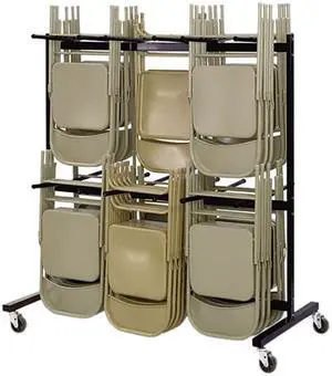 Safco Two-Tier Chair Cart, 64-1/2 x 33-1/2 x 70-1/4, Black