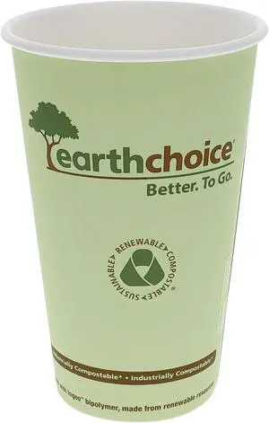 Pactiv DPHC16EC 16 oz Compostable Large Paper Cup, Green, 1,000 ct.