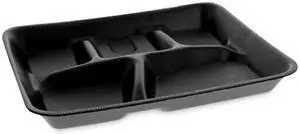 Pactiv Foam School Trays, 5-Compartment, 8.25 x 10.25 x 1, Black, 500/Carton YTHB0500SGBX