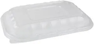 Pactiv EarthChoice Entree2Go Takeout Container Vented Lid, 8.67 x 5.75 x 0.98, Clear, Plastic, 300/Carton YCNV9X6PPDL