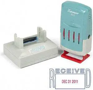 Xstamper ECO-GREEN 66211 VersaDater Message Dater, RECEIVED, Blue/Red