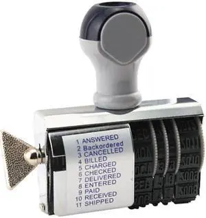 U. S. Stamp & Sign T2754 Rubber 11-Message Dial-A-Phrase Stamp, Dater, Conventional, 2 x 3/8