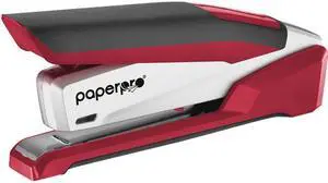 PaperPro 1117 inPOWER+ 28 Premium Desktop Stapler 28 Sheets Capacity - 210 Staple Capacity - Full Strip - 1/4" Staple Size - Silver, Red