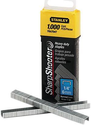 Stanley TRA704T Sharpshooter 1/4 Inch Leg Length Staples, 1,000/Box