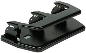 Master MP3 20-Sheet Three-Hole Punch, Oversized Handle, 9/32 Diameter Hole, Steel, Black