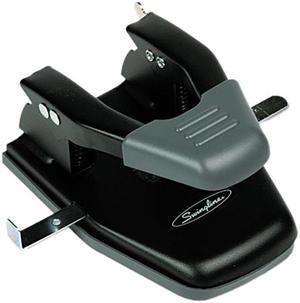 Swingline 74050 28-Sheet Comfort Handle Steel Two-Hole Punch, 1/4 Inch Hole, Black