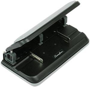 Swingline 74300 32-Sheet Easy Touch Three- to Seven-Hole Punch, 9/32 Diameter Hole, Black/Gray
