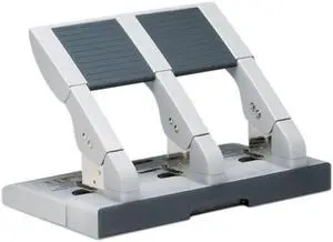 Swingline 74550 75-Sheet Heavy-Duty Three-Hole Adjustable Punch, 9/32 Diameter Hole, Putty/Gray