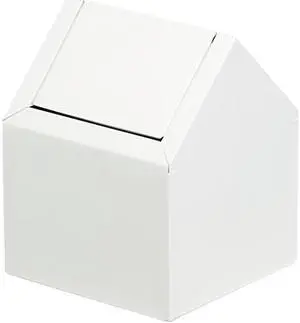 Hospital Specialty Co. 2201 Sanitary Napkin Floor Receptacle, Double Entry Swing Top, Metal, White