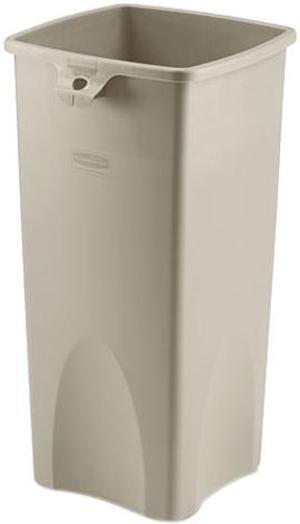 Rubbermaid Commercial 356988BG Untouchable Waste Container, Square, Plastic, 23 gal, Beige