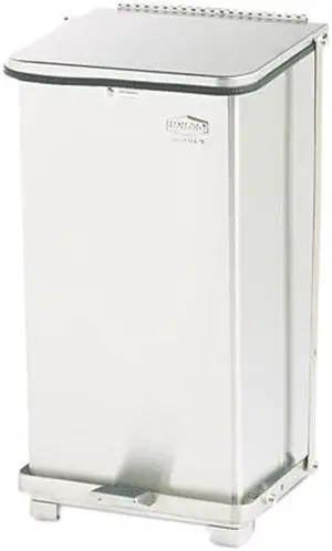 Rubbermaid Commercial ST12SSPL Defenders Biohazard Step Can, Square, Steel, 12 gal, Stainless Steel