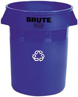 Rubbermaid Commercial 263273BE Brute Recycling Container, Round, Plastic, 32 gal, Blue