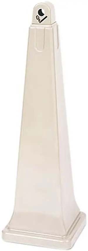Rubbermaid Commercial FG257088BEIG GroundsKeeper Cigarette Waste Collector, Pyramid, Plastic/Steel, Beige