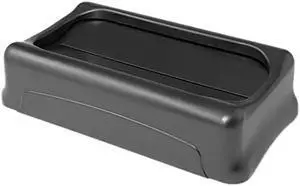 Rubbermaid Commercial FG267360BLA Swing Top Lid for Slim Jim Waste Containers, 11-3/8 x 20-3/8, Plastic, Black