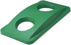 Rubbermaid Commercial 269288GN Slim Jim Bottle & Can Recycling Top, 20 3/8 x 11 3/8 x 2 3/4, Green