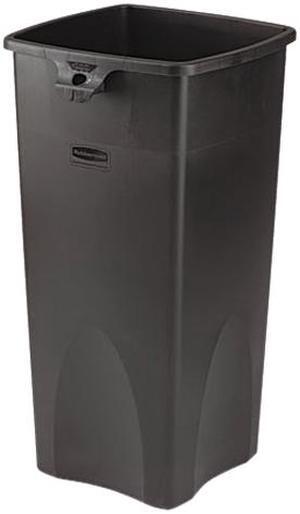 Rubbermaid Commercial 356988BK Untouchable Waste Container, Square, Plastic, 23 gal, Black