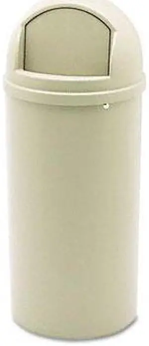 Rubbermaid Commercial                    Marshal Classic Container, Round, Polyethylene, 15 gal, Beige