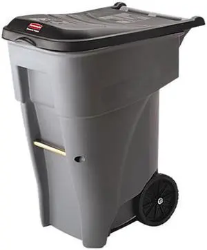 Rubbermaid Commercial 9W21GY Brute Rollout Heavy-Duty Waste Container, Square, Polyethylene, 65 gal, Gray Rubbermaid Commercial 9W21GY Brute Rollout Heavy-Duty Waste Container, Square, Polyethylene, 65 gal, Gray