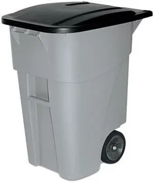Rubbermaid Commercial 9W27GY Brute Rollout Container, Square, Plastic, 50 gal, Gray
