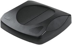 Rubbermaid Commercial 268988BK Swing Top Lid for Untouchable Recycling Center, 16" Square, Black