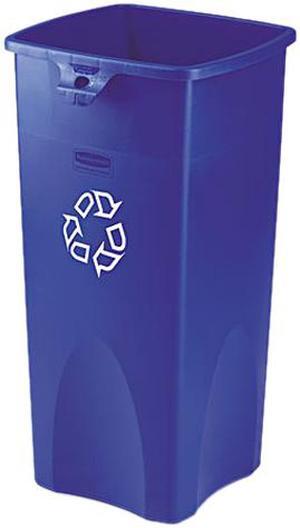 Rubbermaid Commercial 356973BE Untouchable Recycling Container, Square, Plastic, 23 gal, Blue