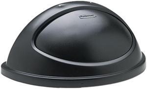 Rubbermaid Commercial 362000BK Untouchable Plastic Half-Round Lid, 21 3/8 x 12 3/8 x 9 1/8, Black