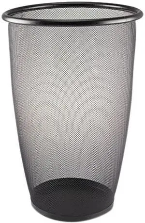 Safco 9718BL Onyx Round Mesh Wastebasket, Steel Mesh, 9 gal, Black