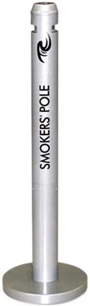 Rubbermaid Commercial R1-SM Smoker’s Pole, Round, Steel, Silver