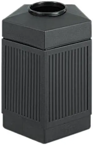 Safco 9486BL Canmeleon Indoor/Outdoor Receptacle, Pentagon, Polyethylene, 45 gal, Black