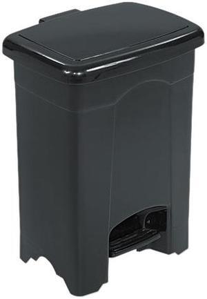Safco 9710BL Step-On Receptacle, Rectangular, Plastic, 4 gal, Black