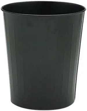 Safco 9604BL Fire-Safe Wastebasket, Round, Steel, 23 1/2 qt, Black