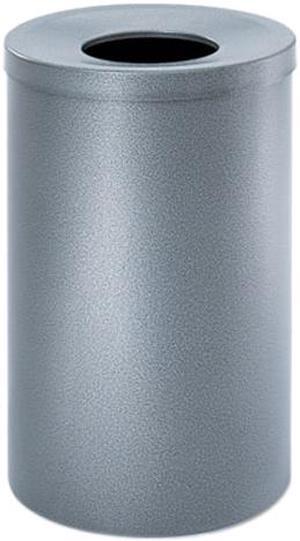 Safco 9677NC Fire-Safe Open-Top Waste Receptacle, Round, Steel, 35 gal, Black Speckle