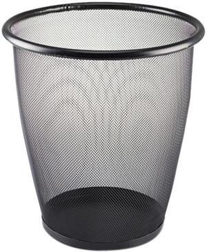 Safco 9717BL Onyx Round Mesh Wastebasket, Steel Mesh, 5 gal, Black