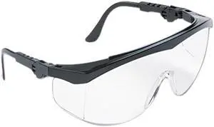 Crews Tomahawk Wraparound Safety Glasses, Black Nylon Frame, Clear Lens, 12 per box