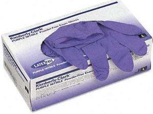 KIMBERLY-CLARK PROFESSIONAL* 55083 STERLING PURPLE NITRILE Exam Gloves, Large, Purple, 100/Box