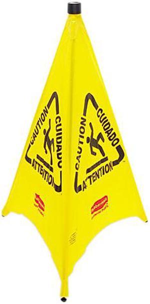 Rubbermaid Commercial 9S0100YL Three-Sided Caution, Wet Floor Safety Cone, 21w x 21d x 30h, Yellow
