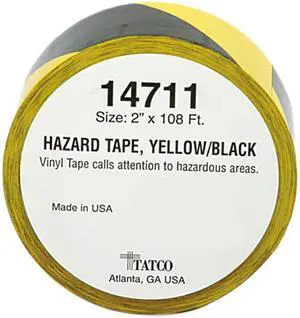 Tatco 14711 Hazard Marking Aisle Tape, 2w x 108 ft. Roll
