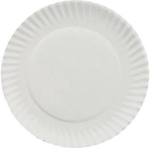AJM Packaging Corporation PP6GREWH White Paper Plates, 6" Diameter, 10 Bags of 100/Carton