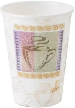 Dixie 5338CD Hot Cups, Paper, 8 oz., Coffee Dreams Design, 1000/Carton
