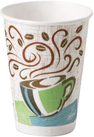 Dixie 5342CD PerfecTouch Insulated Paper Hot Cup, 12 oz. (Fits Large Lids), Coffee Haze, 20 Sleeves @ 50 Count - 1000 Cups